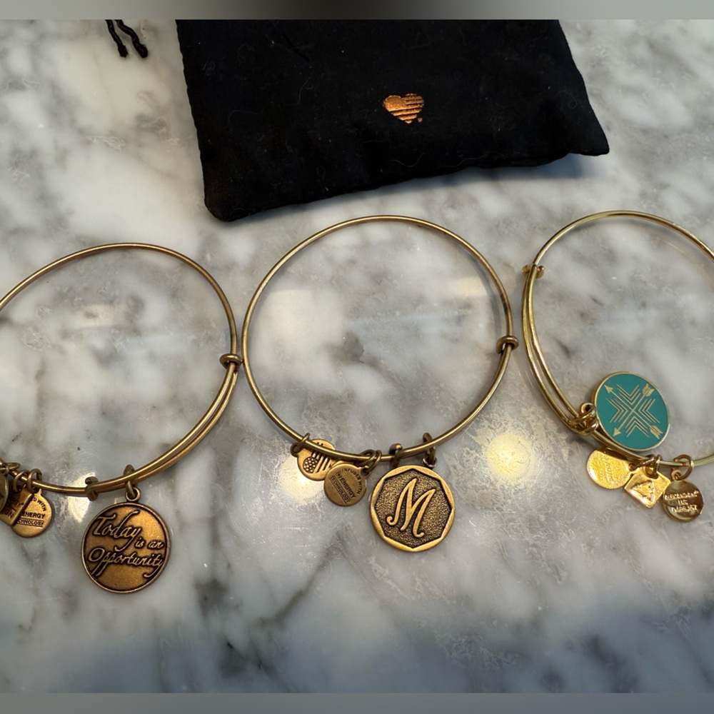Alex and Ani gold charm bracelets 3